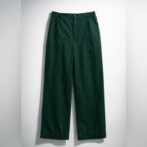 DES PETITS HAUTS Dark Green Wide-Leg Pants